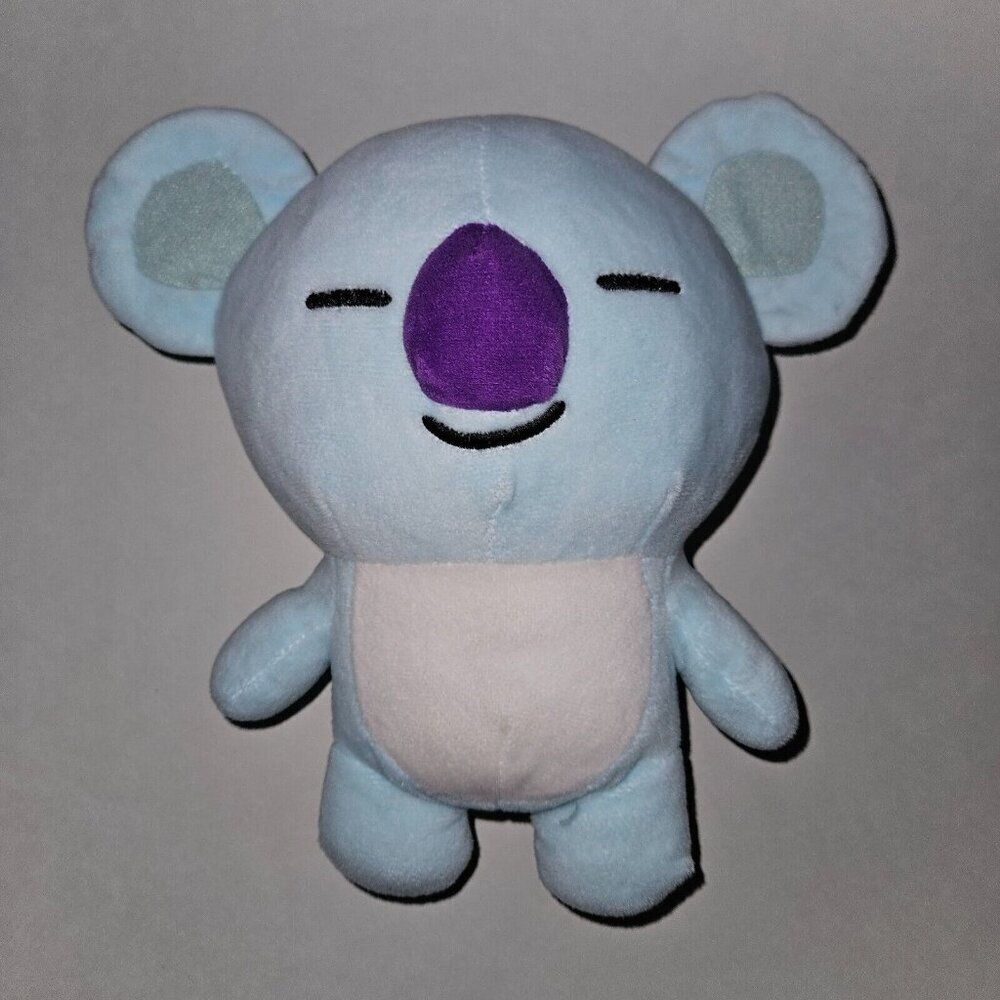 Koya Line Friends Blue Thinker Koala Plush 9.5" Stuffed Animal Toy Purple White